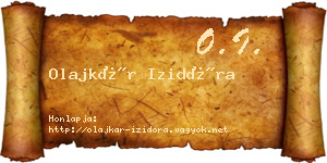 Olajkár Izidóra névjegykártya